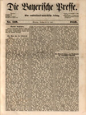 Die Bayerische Presse Samstag 22. Juni 1850