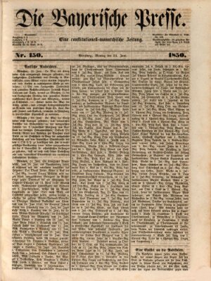 Die Bayerische Presse Montag 24. Juni 1850