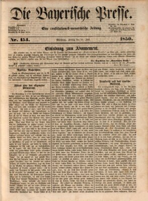 Die Bayerische Presse Freitag 28. Juni 1850