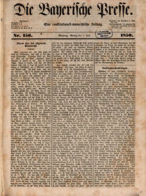 Die Bayerische Presse Montag 1. Juli 1850