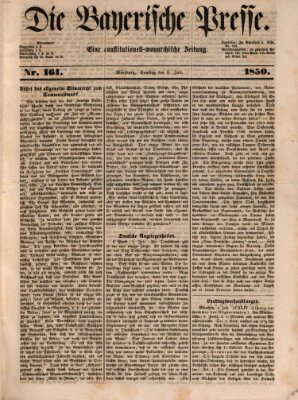 Die Bayerische Presse Samstag 6. Juli 1850