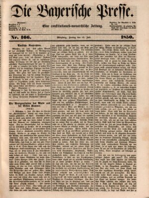 Die Bayerische Presse Freitag 12. Juli 1850