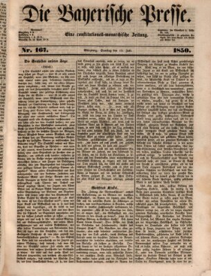 Die Bayerische Presse Samstag 13. Juli 1850