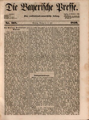 Die Bayerische Presse Montag 15. Juli 1850