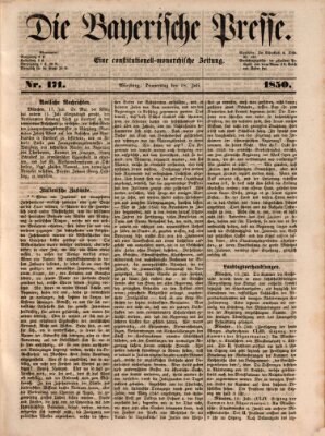 Die Bayerische Presse Donnerstag 18. Juli 1850