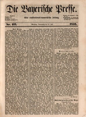 Die Bayerische Presse Donnerstag 25. Juli 1850