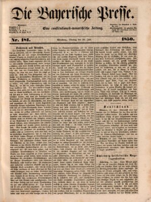 Die Bayerische Presse Dienstag 30. Juli 1850