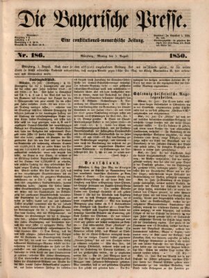 Die Bayerische Presse Montag 5. August 1850