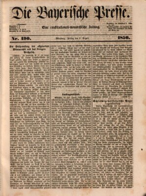 Die Bayerische Presse Freitag 9. August 1850