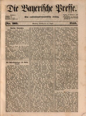 Die Bayerische Presse Samstag 24. August 1850