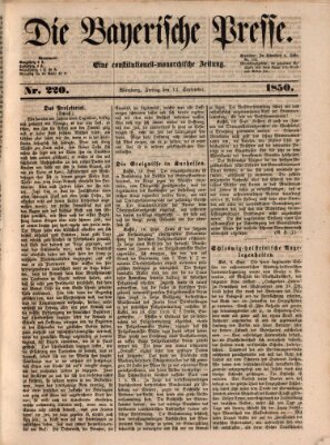 Die Bayerische Presse Freitag 13. September 1850