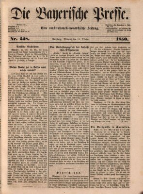 Die Bayerische Presse Mittwoch 16. Oktober 1850