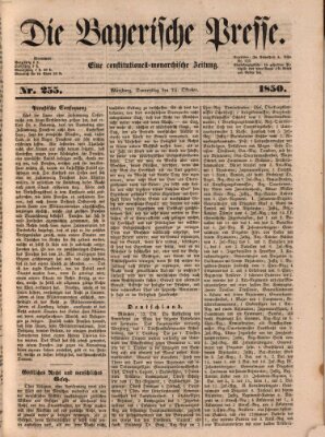 Die Bayerische Presse Donnerstag 24. Oktober 1850