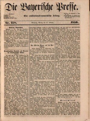 Die Bayerische Presse Montag 28. Oktober 1850