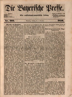 Die Bayerische Presse Samstag 2. November 1850