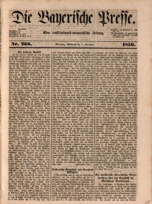 Die Bayerische Presse Mittwoch 6. November 1850