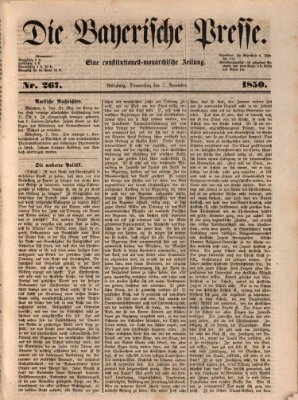 Die Bayerische Presse Donnerstag 7. November 1850