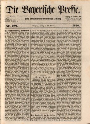 Die Bayerische Presse Freitag 22. November 1850