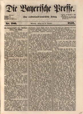 Die Bayerische Presse Freitag 29. November 1850