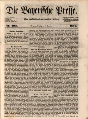 Die Bayerische Presse Samstag 7. Dezember 1850