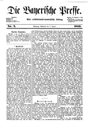 Die Bayerische Presse Mittwoch 8. Januar 1851