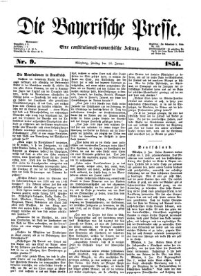 Die Bayerische Presse Freitag 10. Januar 1851