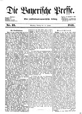 Die Bayerische Presse Dienstag 14. Januar 1851
