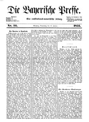 Die Bayerische Presse Donnerstag 16. Januar 1851