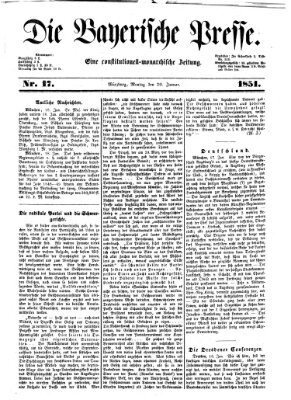 Die Bayerische Presse Montag 20. Januar 1851