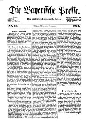 Die Bayerische Presse Mittwoch 22. Januar 1851