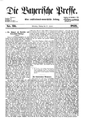 Die Bayerische Presse Dienstag 28. Januar 1851