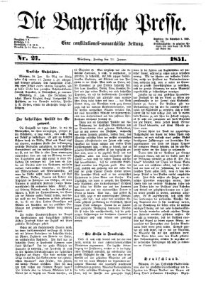 Die Bayerische Presse Freitag 31. Januar 1851