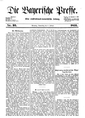 Die Bayerische Presse Donnerstag 6. Februar 1851