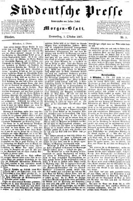 Süddeutsche Presse Donnerstag 3. Oktober 1867