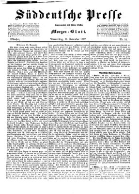 Süddeutsche Presse Donnerstag 21. November 1867