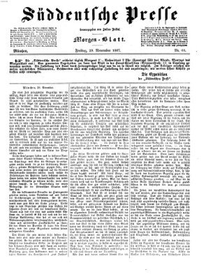 Süddeutsche Presse Freitag 29. November 1867