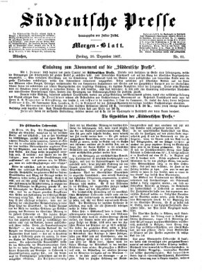 Süddeutsche Presse Freitag 20. Dezember 1867