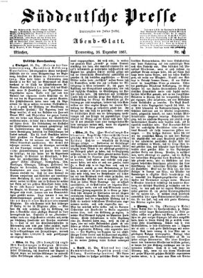 Süddeutsche Presse Donnerstag 26. Dezember 1867