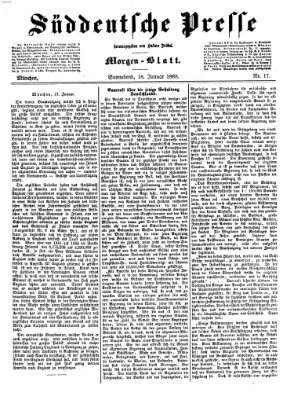 Süddeutsche Presse Samstag 18. Januar 1868