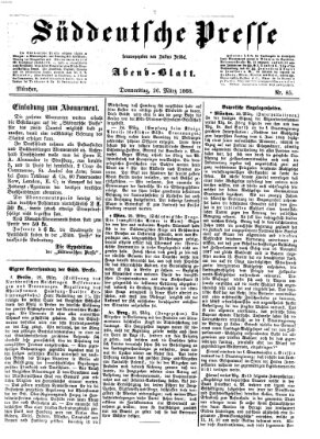 Süddeutsche Presse Donnerstag 26. März 1868