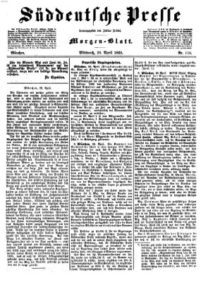 Süddeutsche Presse Mittwoch 29. April 1868