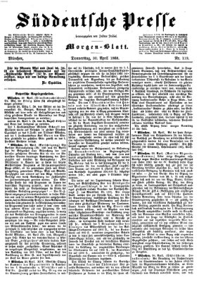 Süddeutsche Presse Donnerstag 30. April 1868