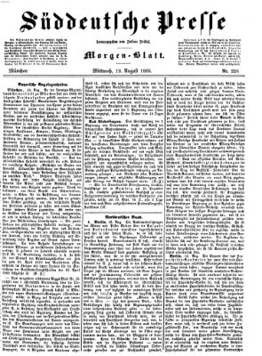 Süddeutsche Presse Mittwoch 19. August 1868