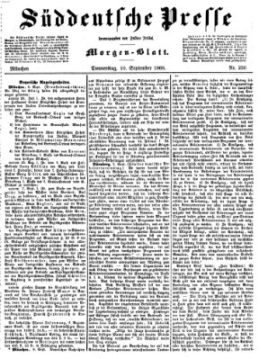 Süddeutsche Presse Donnerstag 10. September 1868