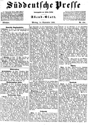 Süddeutsche Presse Montag 14. September 1868