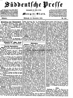 Süddeutsche Presse Mittwoch 23. September 1868