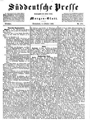 Süddeutsche Presse Samstag 3. Oktober 1868