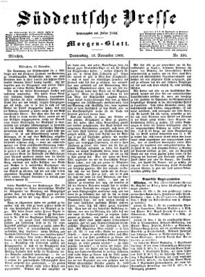 Süddeutsche Presse Donnerstag 19. November 1868