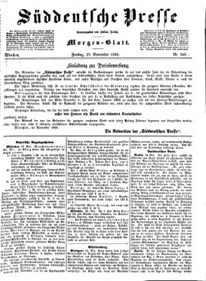 Süddeutsche Presse Freitag 27. November 1868