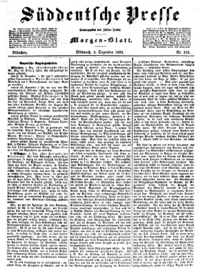 Süddeutsche Presse Mittwoch 2. Dezember 1868